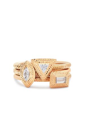 De Beers Jewellers 18kt rose gold Talisman diamond stacking rings