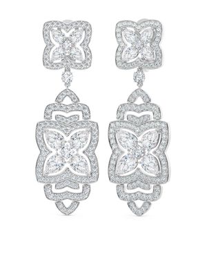 De Beers Jewellers 18kt white gold Enchanted Lotus diamond drop earrings - Silver