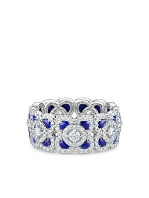 De Beers Jewellers 18kt white gold Enchanted Lotus lapis lazuli and diamond ring - Silver
