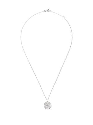 De Beers Jewellers 18kt white gold Enchanted Lotus Openwork Medal diamond necklace