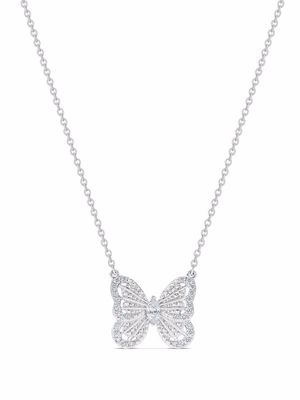 De Beers Jewellers 18kt white gold Portraits of Nature butterfly diamond pendant necklace - Silver
