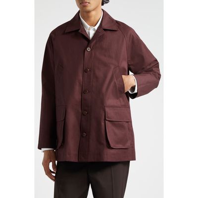 De Bonne Facture Forest Water Repellent Cotton Twill Jacket in Plum 