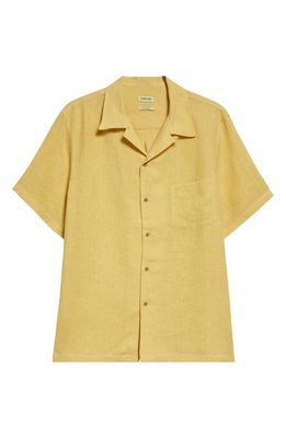 De Bonne Facture Linen Camp Shirt in Pomegranate Yellow