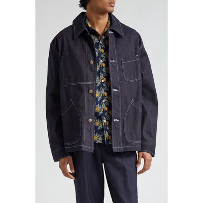 De Bonne Facture Maquignon Denim Work Jacket in Denim Blue 