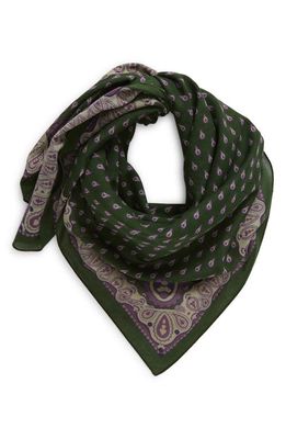 De Bonne Facture Paisley Cotton Voile Bandana in Pine Green