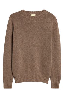DE BONNE FACTURE Wool Crewneck Sweater in Undyed Folk Jacquard
