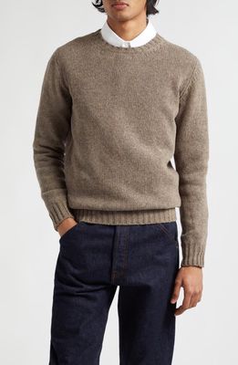 DE BONNE FACTURE Wool Crewneck Sweater in Undyed Smoke