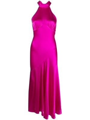 De La Vali bias-cut halterneck dress - Pink