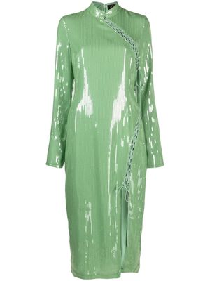 De La Vali Eilif sequined-georgette dress - Green
