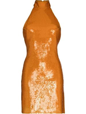 De La Vali Fuego sequinned mini dress - Orange