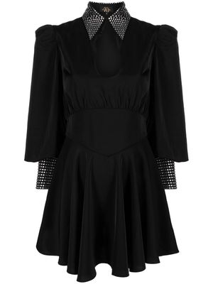 De La Vali keyhole-detail long-sleeve dress - Black