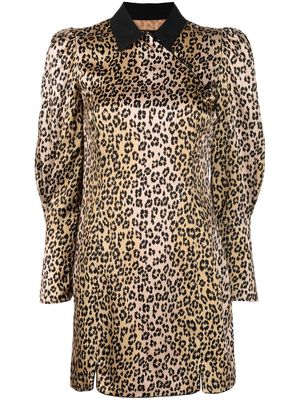 De La Vali leopard-print mini dress - Gold
