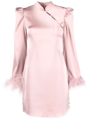 De La Vali Limousine feather-trim dress - Pink