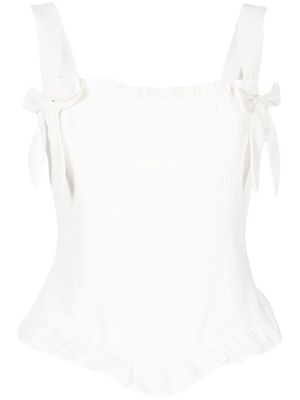 De La Vali ruffle-detail corset top - White