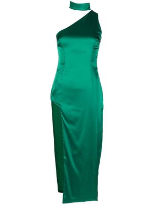 De La Vali satin-finish off-shoulder dress - Green