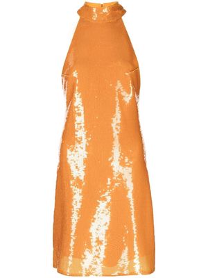 De La Vali sequin-embellished mini dress - Orange