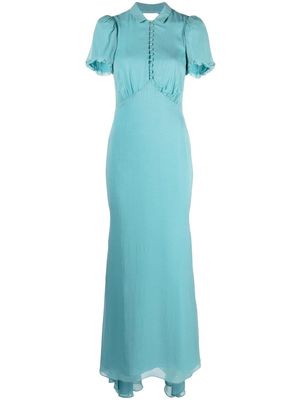 De La Vali short puff sleeves gown - Blue