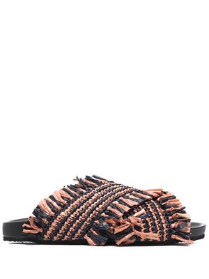 DE SIENA SHOES braided crossover-strap 20mm sandals - PALO SANTO BLACK