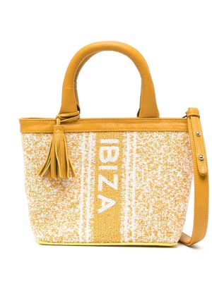 DE SIENA SHOES Ibiza bead-embellished tote bag - Yellow