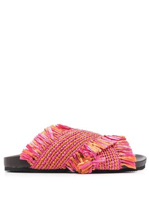 DE SIENA SHOES interwoven-design fringed sandals - Pink