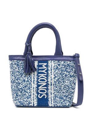 DE SIENA SHOES Mykonos bead-embellished tote bag - Blue