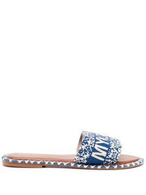 DE SIENA SHOES Mykonos beaded leather sandals - Blue