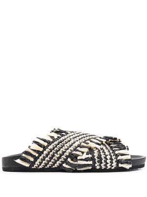 DE SIENA SHOES striped woven-raffia sandals - Black