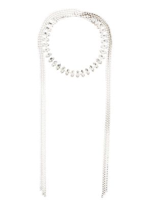 DEA wrap-design embellished necklace - Silver