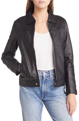Deadwood Women's Sharpe Recycled Leather Jacket in Black
