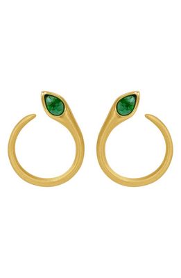 Dean Davidson Eterna Frontal Hoop Earrings in Green Garnet/Gold