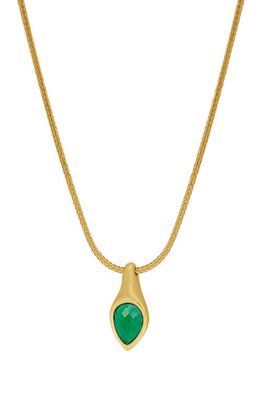 Dean Davidson Eterna Long Pendant Necklace in Green Garnet/Gold