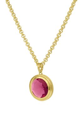 Dean Davidson Lab Created Pink Tourmaline Signet Pendant Necklace in Vivid Pink/Gold