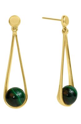 Dean Davidson Mini Ipanema Drop Earrings in Malachite/Gold