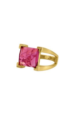 Dean Davidson Mini Plaza Simulated Tanzanite Ring in Vivid Pink/Gold