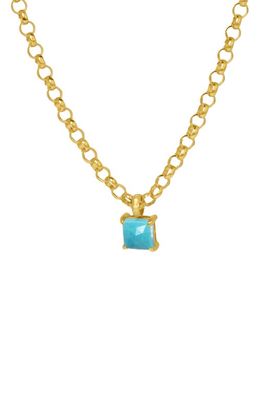 Dean Davidson Nomal Lab Created Turquoise Pendant Necklace in Turquoise Sky/Gold 