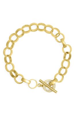 Dean Davidson Petit Pavé Statement Chain Bracelet in White Topaz/Gold