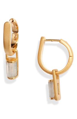 Dean Davidson Revival Lab Created Moonstone 2-in-1 Hoop Drop Earrings in Moonstone/Gold