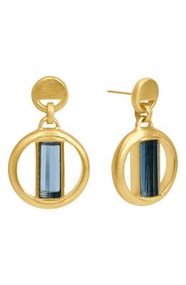 Dean Davidson Revival Lab Created Topaz Drop Earrings in Denim Blue/Gold