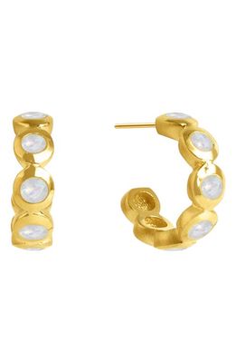 Dean Davidson Signature Eternity Huggie Hoop Earrings in Moonstone/gold 