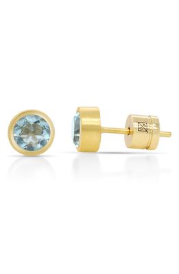 Dean Davidson Signature Small Knockout Stud Earrings in Blue Topaz/Gold