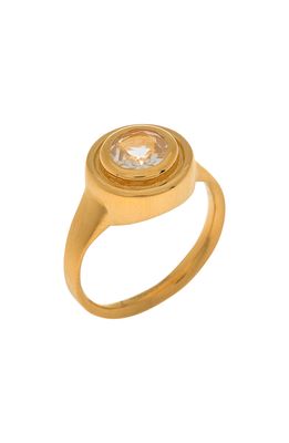 Dean Davidson Signet Pedestal Ring in Crystal Quartz/Gold