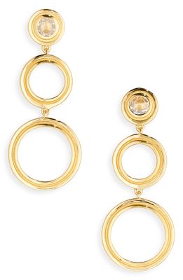 Dean Davidson Signet Triple Drop Earrings in Crystal Quartz/Gold