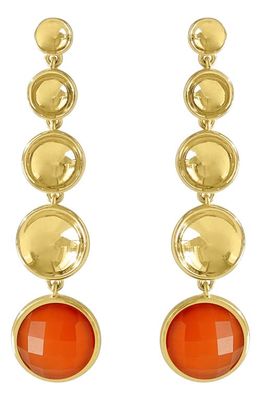 Dean Davidson Sol Statement Gemstone Drop Earrings in Orange Onyx/Gold