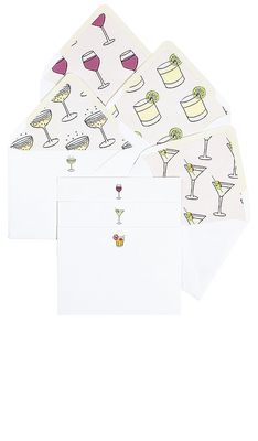 Dear Annabelle Happy Hour Notecard Set in White.