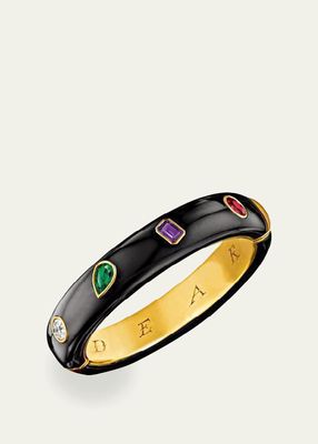 Dear Mixed-Stone Bangle Bracelet in 18K Yellow Gold and Jade