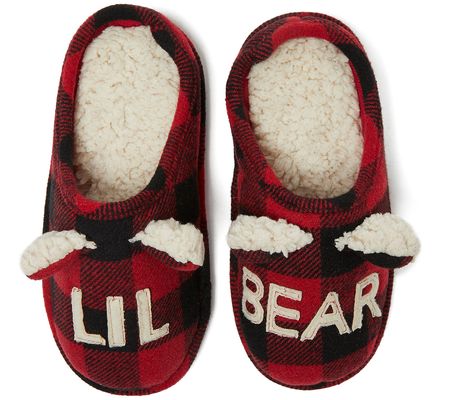 Dearfoams Kids Lil Bear Matching Christmas Slip pers