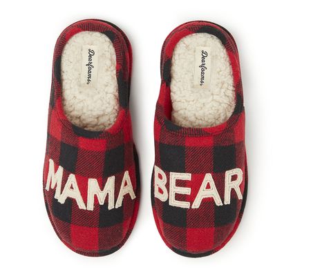 Dearfoams Mama Bear Matching Christmas Slippers