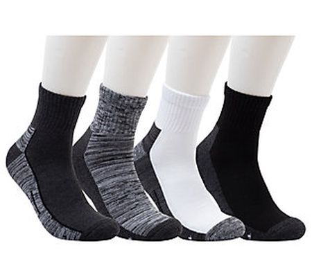 Dearfoams Men's Everyday Comfort Half-Cushion Q uarter Socks