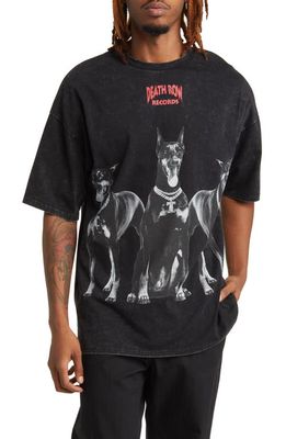 DEATH ROW RECORDS Doberman Cotton Graphic T-Shirt in Black