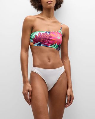 Deborah Floral One-Shoulder Bikini Top